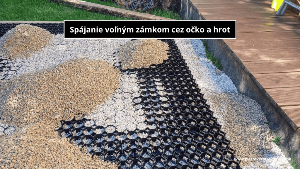 štrková výpln na zatrávňovači cez ktorú vsakuje daždová voda