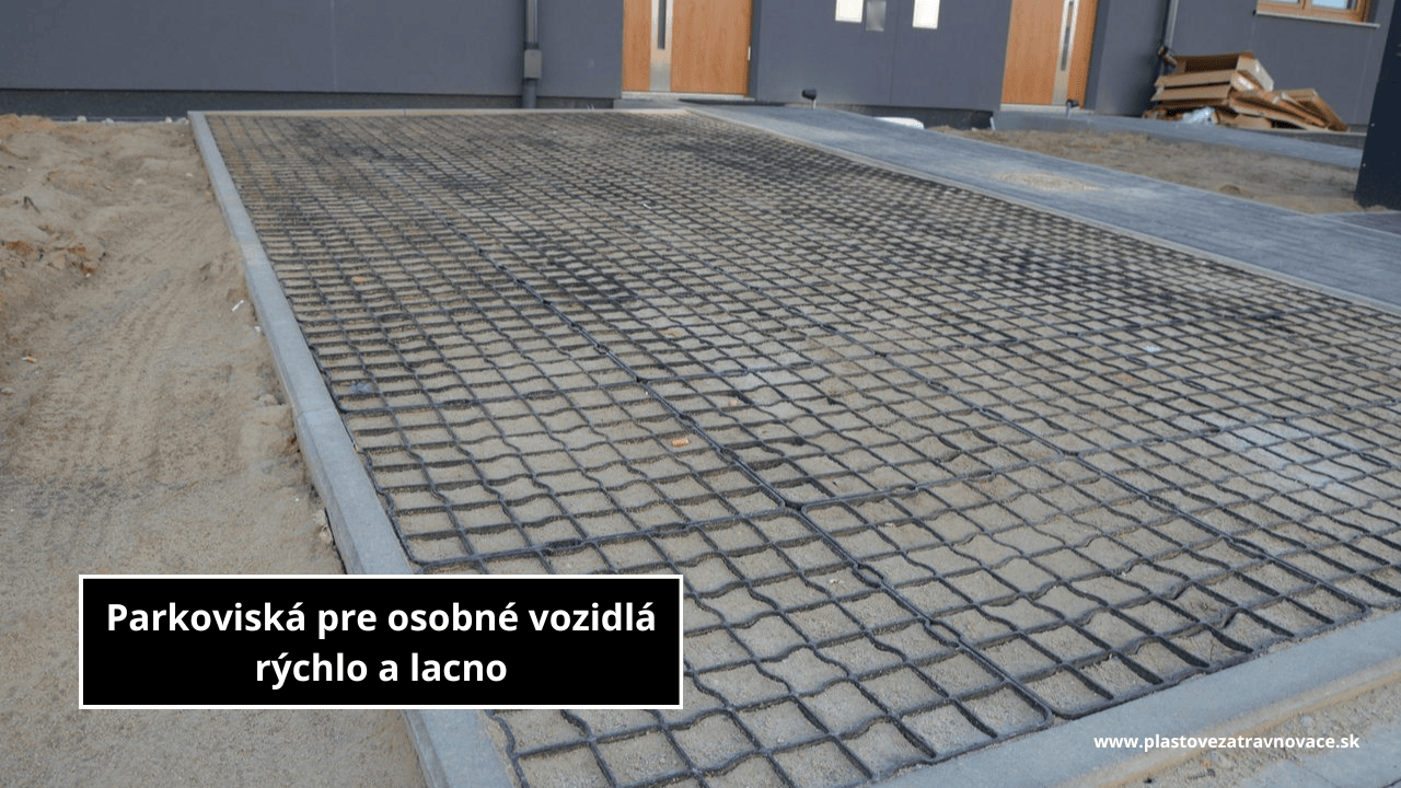 Zatrávňovacia dlažba pre montáž parkovacích plôch pred rodinným domom