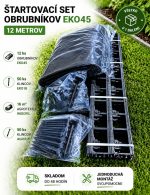 SET 12 obrubníkov EKO45 s agrotextíliou a klincami pre montáž záhonov