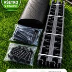 Set obrubníkov EKO78 s agrotextíliou a kotviacimi klincami na oddelenie trávnika, záhonov, mulču a štrku