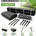 Štartovací set obrubníkov EKO45 12 metrov s agrotextíliou Wigofil a klincami EKO18 a AGRO15