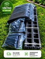 Štartovací set obrubníkov EKO45 12 metrov s agrotextíliou a klincami na montáž