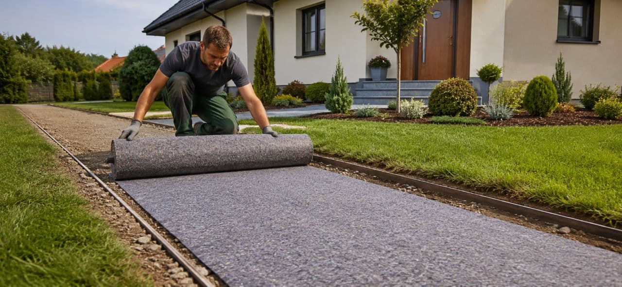 Použitie geotextílie pod štrk a zatrávňovače
